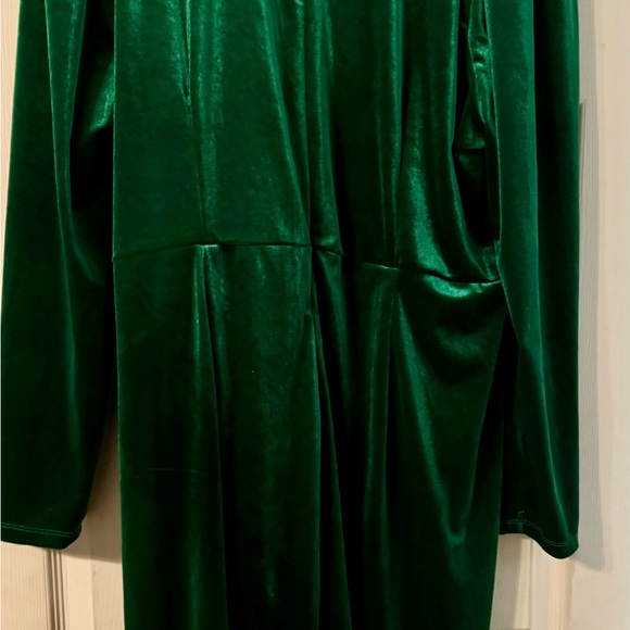 Velvet Dark Green Mock Wrap Dress NWOT - Picture 3 of 9
